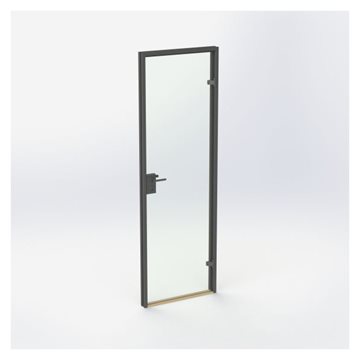 Glasdør - Mat sort - M7: 690 x 2090 mm